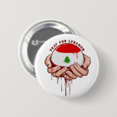 Libanon Gebeds Speld Knop Ronde Button 5,7 Cm (Voorkant /achterkant)