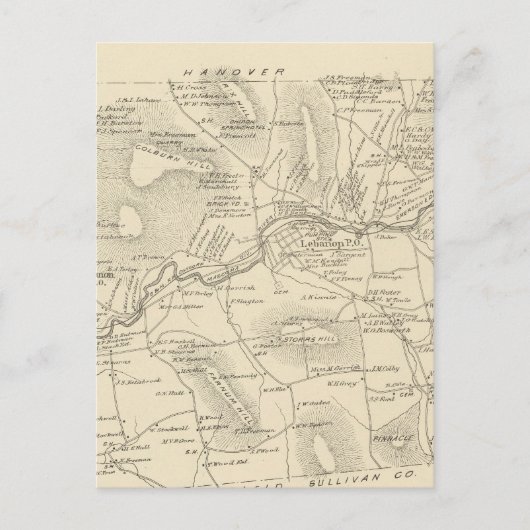 Libanon, Grafton Co. Briefkaart (Voorkant)