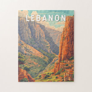 Libanon Illustratie Reis Kunst Vintage Legpuzzel