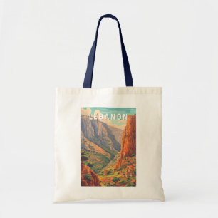 Libanon Illustratie Reis Kunst Vintage Tote Bag