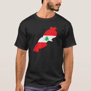 Libanon Kaart Land Vlag Retro Pride Voetbal T Shir T-shirt