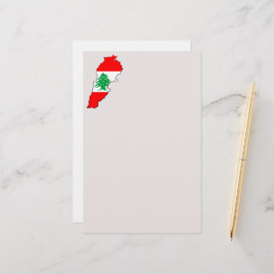 Libanon kaart met vlag