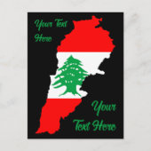 Libanon kaart met vlag (Voorkant)