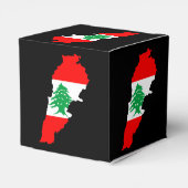 Libanon kaart met vlag bedankdoosjes (Achterkant)