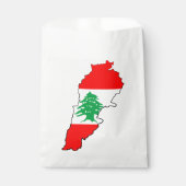 Libanon kaart met vlag bedankzakje (Voorkant)