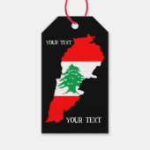 Libanon kaart met vlag cadeaulabel (Voorkant)