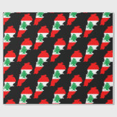 Libanon kaart met vlag cadeaupapier (Vlak)