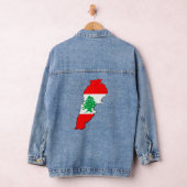 Libanon kaart met vlag denim jacket (Hangar)