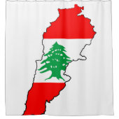 Libanon kaart met vlag douchegordijn (Voorkant)