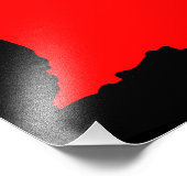 Libanon kaart met vlag foto afdruk (Hoek)