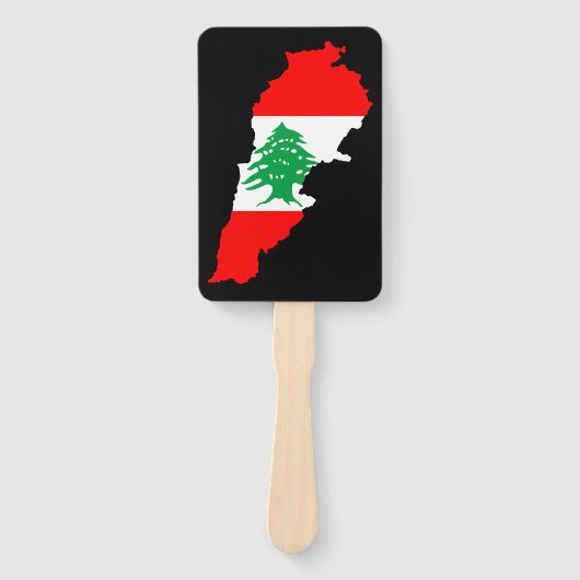 Libanon kaart met vlag handwaaier (Voorkant)