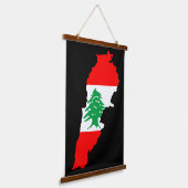 Libanon kaart met vlag hangend wandkleed (Gebogen)