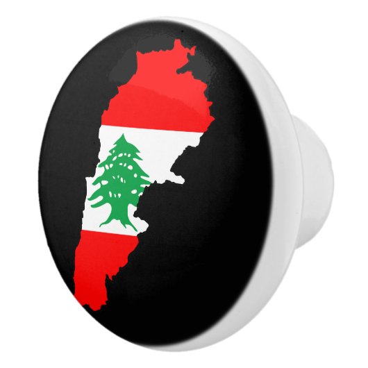 Libanon kaart met vlag keramische knop (Rechts)