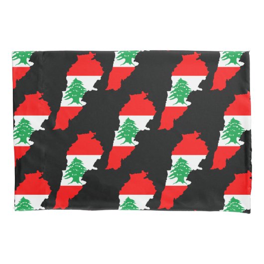 Libanon kaart met vlag kussensloop (Voorkant)