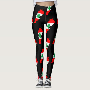 Libanon kaart met vlag leggings