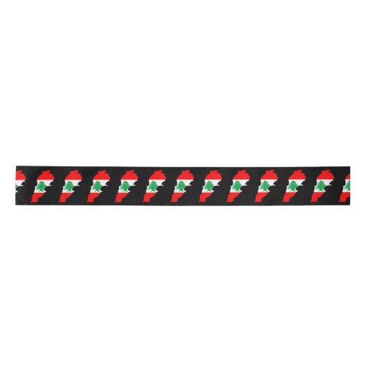 Libanon kaart met vlag lint (Voorkant)