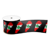 Libanon kaart met vlag lint (Spoel)