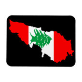 Libanon kaart met vlag magneet (Horizontaal)