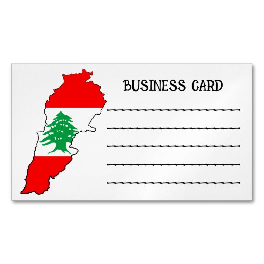 Libanon kaart met vlag magnetisch visitekaartje (Voorkant)