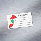 Libanon kaart met vlag magnetisch visitekaartje (Voorbeeld)