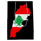 Libanon kaart met vlag medium cadeauzakje (Achterkant)