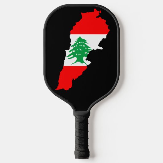 Libanon kaart met vlag pickleball paddle (Voorkant)