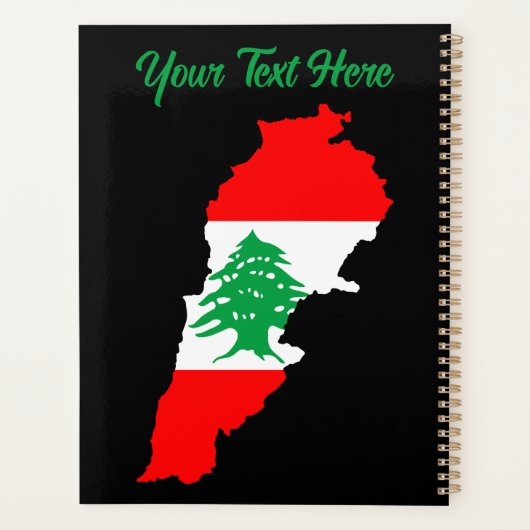 Libanon kaart met vlag planner (Achterkant)