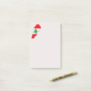 Libanon kaart met vlag post-it® notes