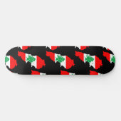 Libanon kaart met vlag skateboard (Horizontaal)