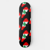 Libanon kaart met vlag skateboard (Voorkant)