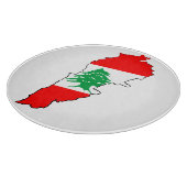 Libanon kaart met vlag snijplank (Hoek)