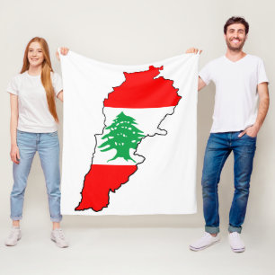 Libanon Kaart met Vlag Stenen Magneet Fleece Deken