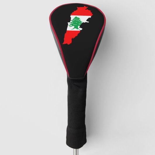 Libanon Kaart met Vlag Stenen Magneet Golfheadcover (Voorkant)
