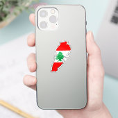 Libanon kaart met vlag sticker (Telefoon)