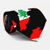 Libanon kaart met vlag stropdas (Opgerold)