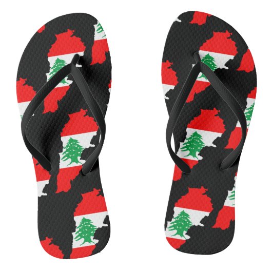 Libanon kaart met vlag teenslippers (Voetbed)