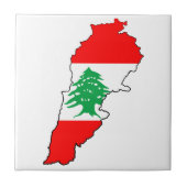 Libanon kaart met vlag tegeltje (Voorkant)