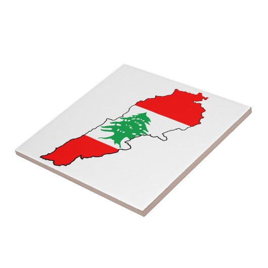 Libanon kaart met vlag tegeltje (Zijkant)