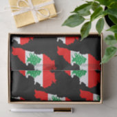 Libanon kaart met vlag tissuepapier (Geschenk)