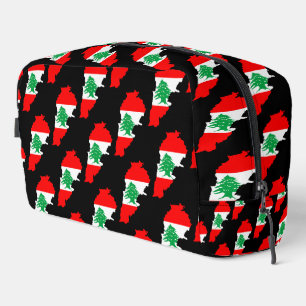 Libanon kaart met vlag toilettasje