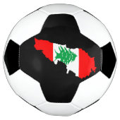 Libanon kaart met vlag voetbal (Gedraaid)
