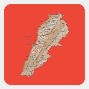 Libanon Kaart Sticker