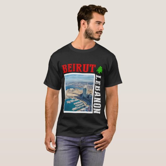 Libanon, Libanees, vlag van Libanon, Libanese vlag T-shirt (Voorkant volledig)