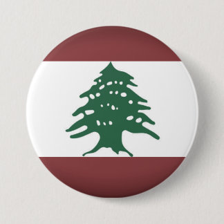 Libanon, Libanese vlag in donkere, gemuteerde kleu Ronde Button 7,6 Cm