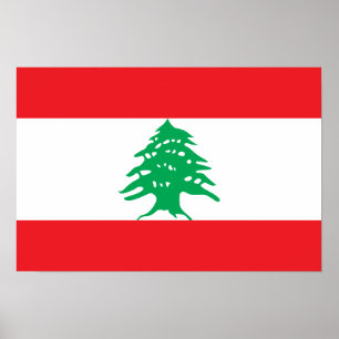 Libanon - Libanese vlag Poster