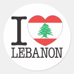 Libanon Liefde v2 Ronde Sticker