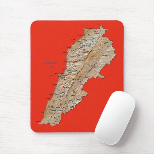 Libanon Map Mousepad Muismat (Met muis)