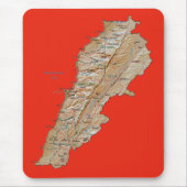 Libanon Map Mousepad Muismat (Voorkant)