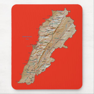 Libanon Map Mousepad Muismat