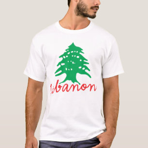 Libanon naam met Libanese vlag ceder boom T-shirt